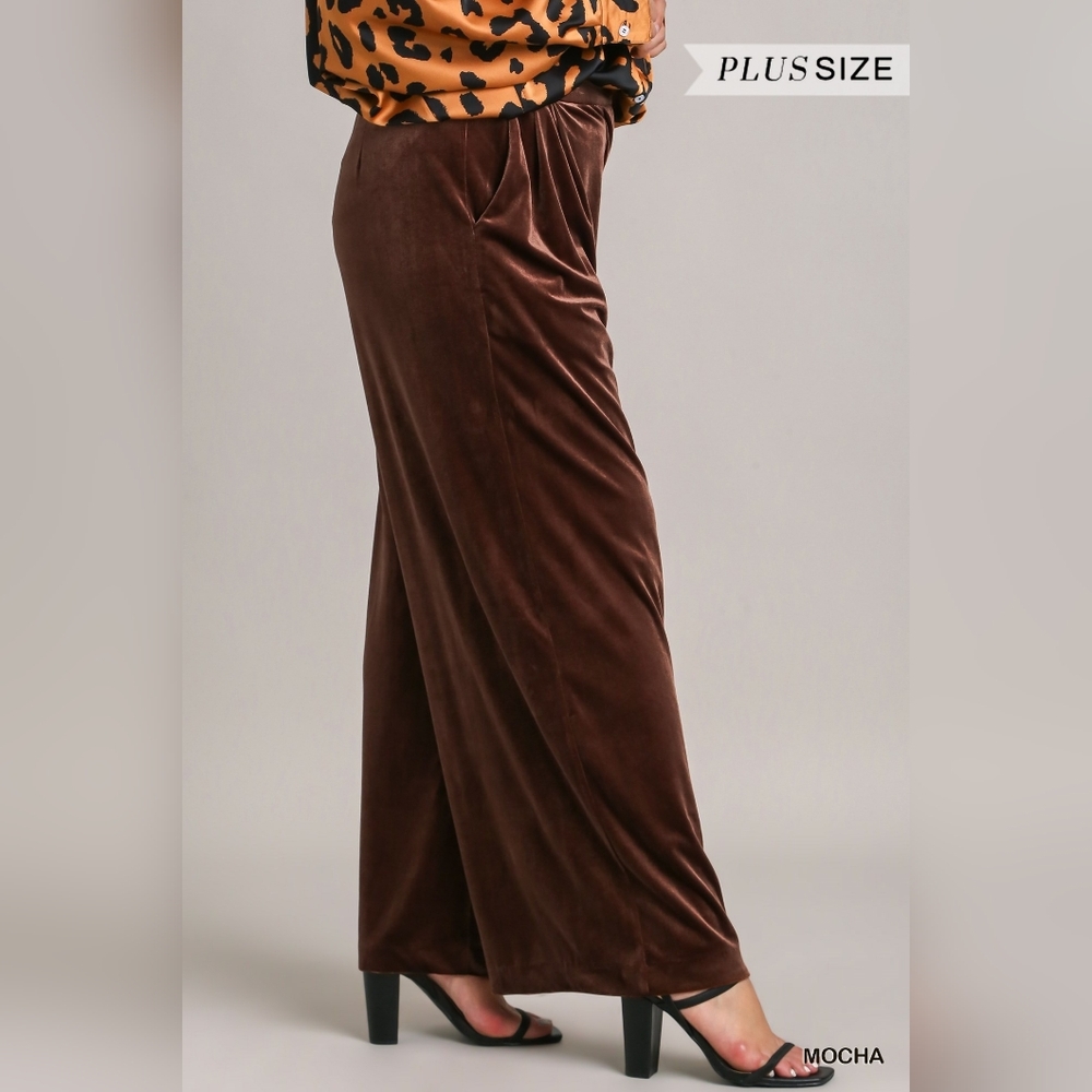 Mocha Velvet Plus Size Pants